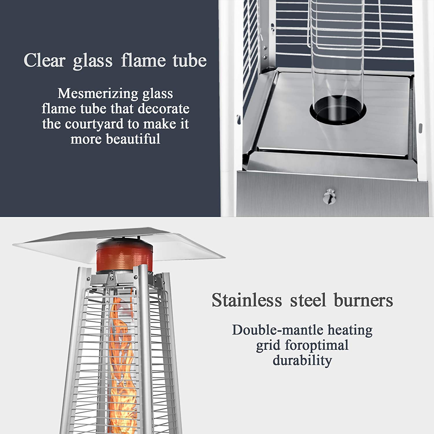 Pamapic 42,000 BTU Stainless Steel Propane Patio Heater photo 7