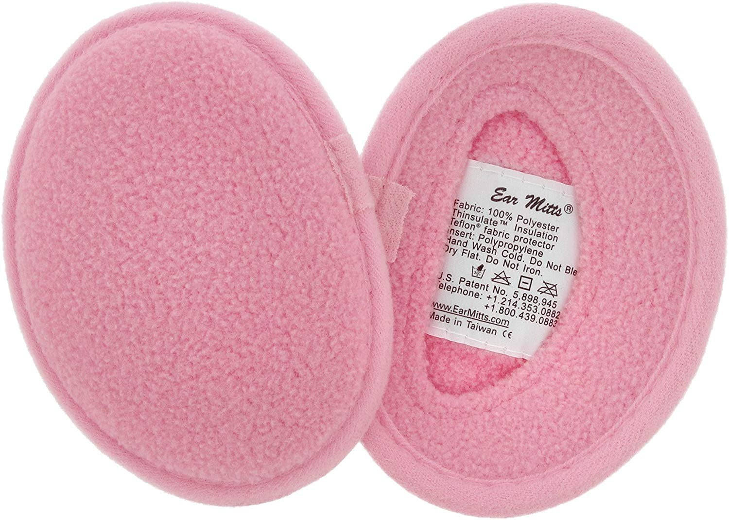 Ear Mitts Ear Mitts Bandless Ear Muffs For Women, Light Pink Fleece