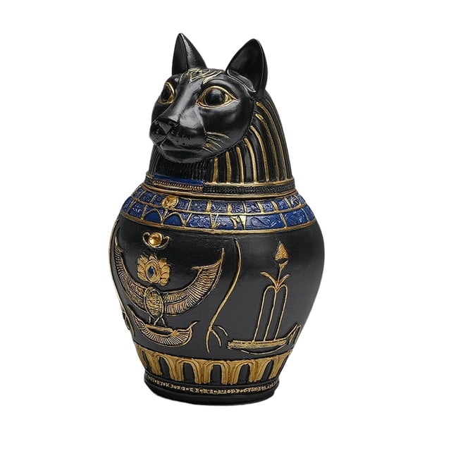 Urna para mascotas, recuerdo, tarro canópico, estatua, decoración de escritorio, caja conmemorativa para cenizas, tarro compacto de resina para