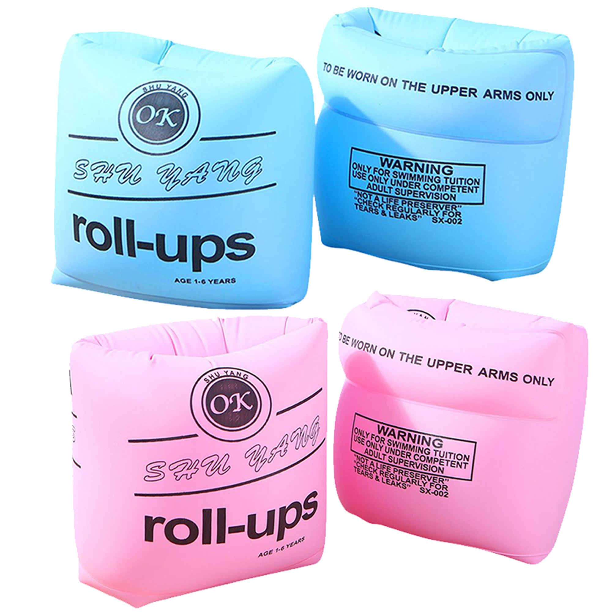 Elbourn 2 Pair Swimming Arm Float Rings PVC Arm Floaties Inflatable