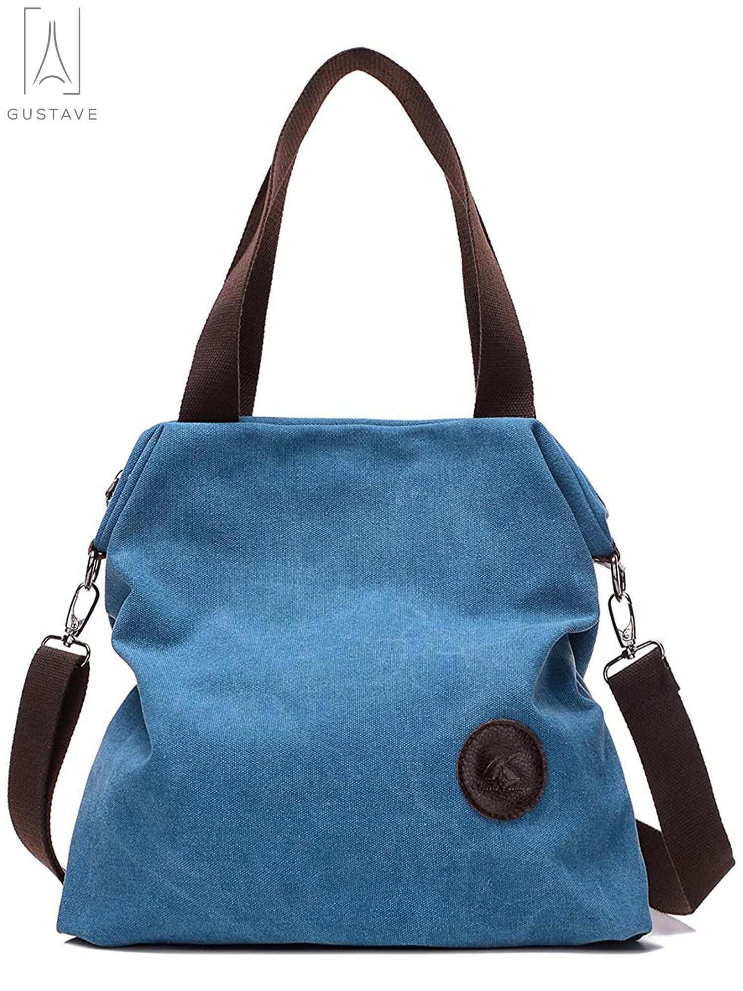 Gustave Vintage Canvas Shoulder Bags Casual Zipper Hobo Crossbody Purse