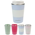 thumbnail image 5 of Aquaphile Travel Coffee Cup Leak proof Insulated Reusable Travel Coffee Mug Blue White 12 Fluid Ounces, 5 of 6