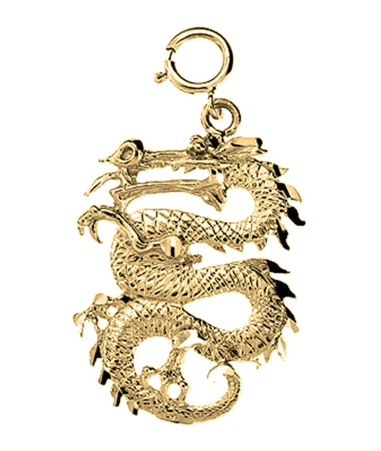 18k gold plated dragon carved obsidian necklace