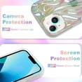 thumbnail image 3 of Designed for iPhone 13/iPhone 14 Phone Case Fluorescent Iridescent 3D Pleats Design Full Body Protective Cell Phone Cover for iPhone 13/iPhone 14 6.1 inch for Women Girls-Laser Clear, 3 of 12