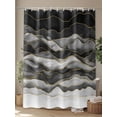 thumbnail image 4 of Fsddascl Black White Marble Shower Curtain Set - 54" x 78" Washable Bathtub Curtain with 12 Hooks, Abstract Wave Lines Gradient Waterproof Fabric Stall Shower Curtains for Bathroom/Bathtub Décor, 4 of 6