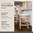 thumbnail image 2 of Maven Lane Pullman Wooden Swivel Kitchen Stool, Weathered Oak, Set of 2, 2 of 6