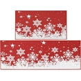 thumbnail image 2 of Christmas Kitchen Rugs Set of 2 Winter Holiday Xmas Snowflake Kitchen Floor Mats Non-Slip Doormat Runner Rug Decorative Kitchen Mat for Home Christmas Decor, 17"x29"+17"x47", 2 of 6