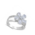 thumbnail image 4 of Flower Clear Cubic Zirconia Wholesale Ring .925 Sterling Silver Band White Jewelry Female Size 9, 4 of 4