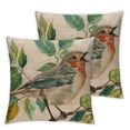 thumbnail image 2 of Acheng Throw Pillows Case&nbsp;Set of 2 Vintage Bird Singing in The Tree Cushion Covers Body Pillowslip Farmhouse Rustic Cute Animal Pillow Protector White, 2 of 6