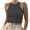 Dark Gray, variant on Qiopertar Women's Sleeveless Ribbed Tank Tops Casual Summer Short Sleeveless T-Shirts Round Neck Basic Comfy Stretchy Crop Tops, Sky Blue L