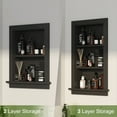 thumbnail image 5 of Hironpal Black 3-Tier Recessed Wall Mount Storage Cabinet – Sturdy Fully Assembled Wooden Utility Storage Shelf – Ideal for Home Kitchen, Bathroom, Laundry, Medicine Cabinet, 5 of 7