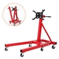 thumbnail image 1 of Support de Moteur 1300 1500 2000 Lb avec Tête Rotative à 360 Degrés, 4 Bras Réglables et 4 Roulettes, Support de Moteur en Acier Robuste pour l'Entretien des Véhicules et la Réparation Automobile, Rouge, 1 of 7