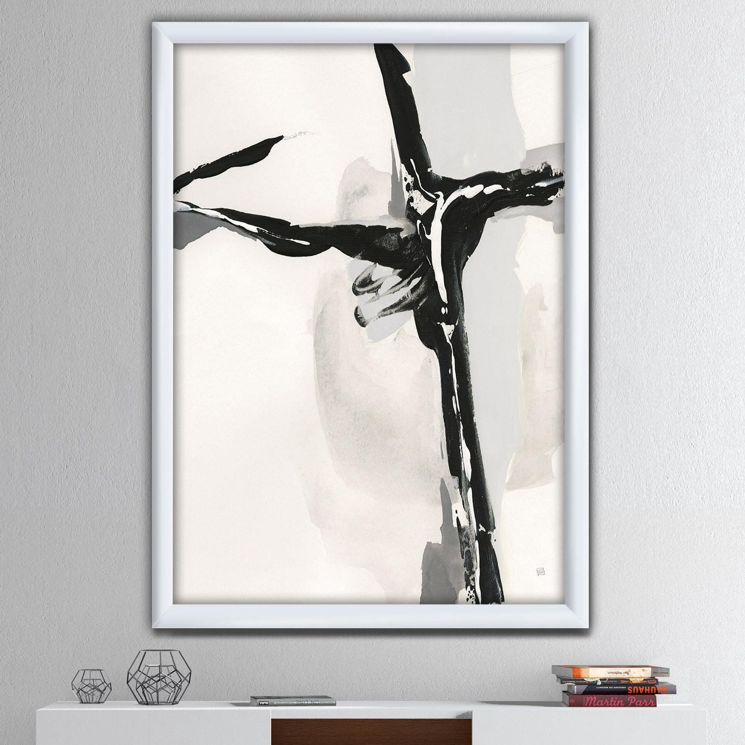 Designart Abstract Neutral II Framed Wall Art