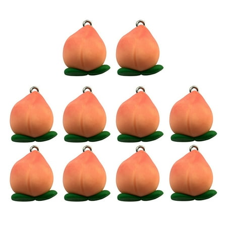 

10pcs Simulation Juicy Peach Decor Polymer Clay Pendant DIY Earring Hangings Handicraft Supplies