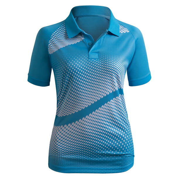 CLOVERY Women's Activewear 2-Button Short Sleeve Polo Shirt (S-3XL ...