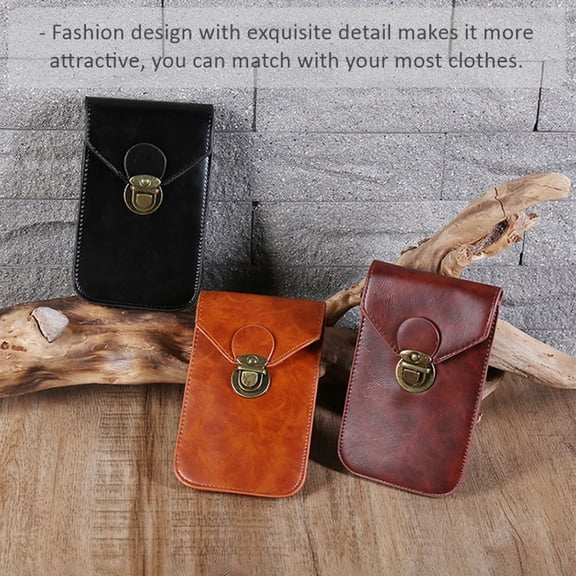 ibasenice Phone Pouch with Hasp Closure, Portable Storage Bag for Smartphone, Earphones, Keys and Small Accessories