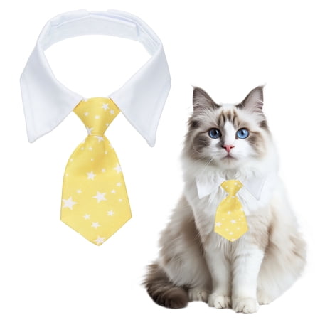 Uxcell Bow Tie Dog Collar Cute Tuxedo Bowtie with Handcrafted Adjustable White Collar Formal Pet Cats Necktie (Yellow L) Intended for Puppies Medium Boys/Kitten Wedding