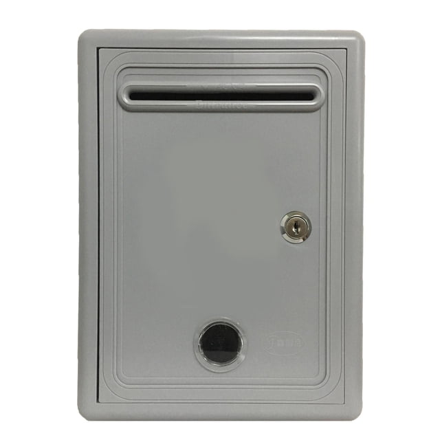 Tnarru Suggestion Box Charity Collection Donation Box Multipurpose with Window Locking for Home Office Classroom Comment Box Mailbox Gray