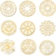 thumbnail image 1 of 9 pegatinas de geometría sagrada de 1,6 x 1,6 pulgadas, círculos mágicos de metal, pegatinas de latón dorado, autoadhesivas de metal dorado., 1 of 9