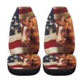 thumbnail image 1 of Renewold American Flag Horse Car Seat Covers 2 Piece Automotive Interior Accessories Universal Fit Bucket Car Front Seat Protector Covers Polyester Blanket Seat Cover for Most Vehicle, 1 of 5