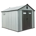 thumbnail image 5 of 8x12ft Outdoor Resin Storage Shed with Lockable Door - Heavy Duty Waterproof Plastic Garden Shed for Lawn Mowers, Bikes & Patio Furniture, Includes Windows & Vents (Wood Grain Design), 5 of 9