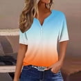 thumbnail image 2 of Swstbby Liquidation d'Été! Hauts d'Été pour Femmes Grande Taille, Hauts Décontractés Unis à Manches Courtes et Col Rond Bleu Clair TTTG, 2 of 5