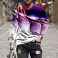 thumbnail image 2 of Oalirro Mens Workout Shirts Long Sleeve Crew Neck Men's Shirts Graphic Tees Purple,L, 2 of 5