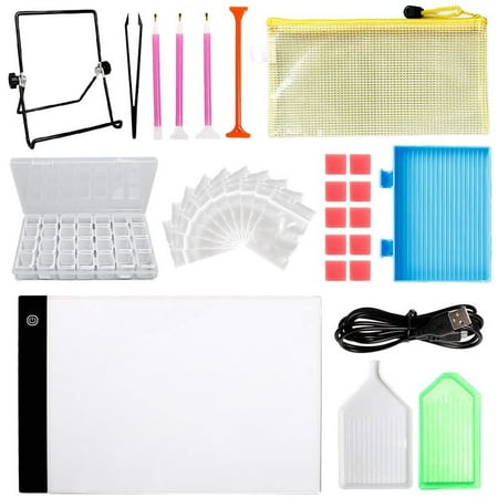 

A4 LED Light Pad Kit DIY Dimmable Light Brightness Board LED Artcraft Tracing Light Table Reusable A4 Painting Pads Great for Full Drill & Partial Drill 5D Diamond Painting