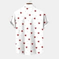 thumbnail image 4 of Midsumdr Mens Shirts Valentine's Day Love Heart Printed Pockets Shirt Casual Loose Plus Size Short Sleeve Turndown Collar Hawaiian Shirts, 4 of 5