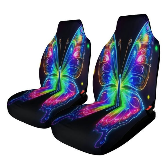 Dreamy Purple Butterfly Pattern (84)-1 Car Seat Cover Set Auto Front Bucket Cushion Protect Accessories 2 Piece