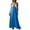 Blue, variant on Womens Summer Dress Solid Color V Neck Sleeveless Color Block Midi Dress Casual Chic Outfit