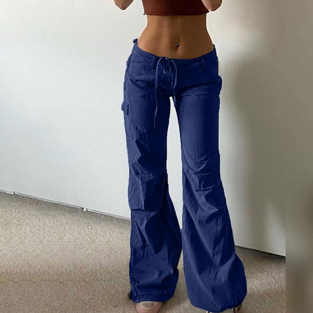 Pntutb, pantalones informales sólidos para exteriores para mujer, pantalones de trabajo, monos militares de cintura alta con múltiples bolsillos, pantalones sueltos con cremallera Pntutb Pntutb-6420