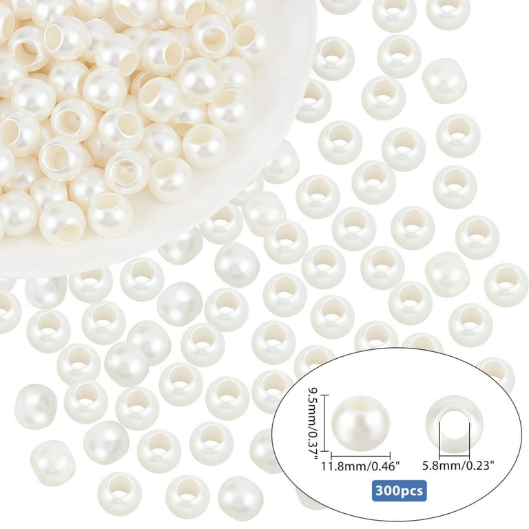Darice 5mm White Faux Glass Loose Pearl Beads 1000pc