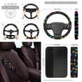 thumbnail image 4 of Yuyamidu Colorful Dog Paw Car Seat Cover 12 PCS Auto Front Back Seat Cover with Steering Wheel Cover Seat Belt Pads Cup Holder Wrist Key Chain Cute Lipstick Case Keychain, 4 of 6