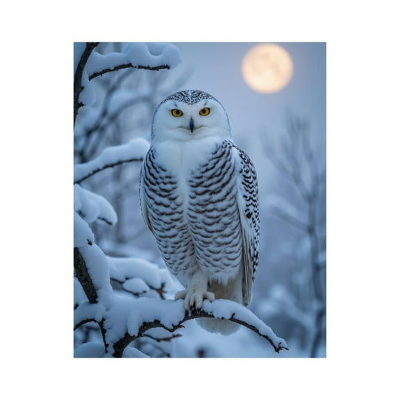 Paint By Numbers Kit for Adults Beginner - DIY Snowy Owl In Winter Wonderland Canvas Painting Kits for Adults, Frameless Paint By Number for Adults for Home Wall Decor 16x20 Inch