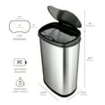 thumbnail image 4 of Nine Stars Automatic Kitchen Trash Can, 13 Gallon Stainless Steel, Motion Sensor Hands free Soft Close Lid Garbage Bin, Silver, 4 of 16