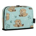 thumbnail image 2 of Standing Pencil Case with Base Large Capacity Stationery Pouch Pen Bag with Zipper for Women Men Cute Otter Pattern, 2 of 7