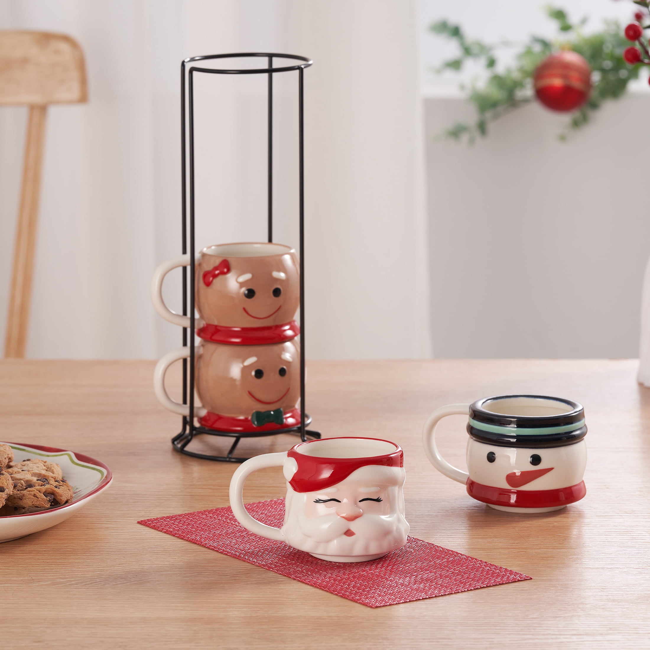 Holiday Icons Ceramic Mug Set 13 OZ 4-Piece Holiday Time
