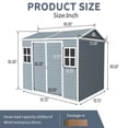 thumbnail image 4 of 8x6ft Grey Resin Outdoor Storage Shed - Waterproof Tool Shed with Lock, Windows & Floor - Garden, Patio & Backyard Storage Solution, 4 of 8