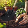 thumbnail image 4 of Pala de jardinería de hierro, herramienta de jardinería con mango de madera, pala de mano resistente, pala de excavación multifuncional, pala de barro duradera, 4 of 6