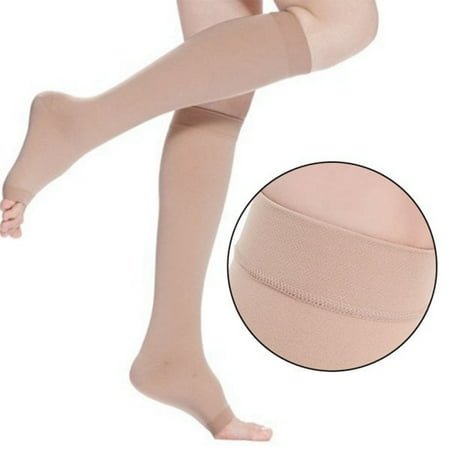 

KSCYKKKD Socks Compression Socks Zipper Stretch Leg Support Open Toe Knee Stockings