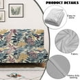 thumbnail image 3 of SCRAWLGOD Vintage Leaf Print Beige Armless Futon Cover Stretch Sofa Bed Slipcover Protector Elastic Futon Cover, Machine Washable Couch Covers with Elastic Bottom, 3 of 7