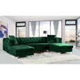 thumbnail image 2 of Maklaine Contemporary Green Velvet 3pc. Sectional, 2 of 7