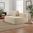 thumbnail image 4 of GVN Space-Saving Compressied Sofa with Wide Seat, Three Back Cushions and Soft All-Foam Support, Teddy Fleece Convertible Couch for Living Room, Dorm, Home Office, Kids & Pets, Beige -L, 4 of 9