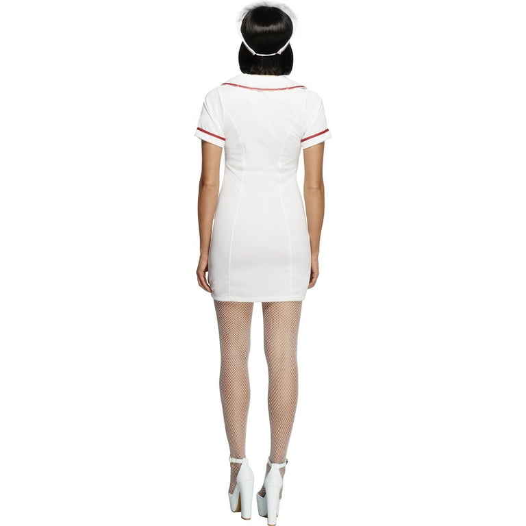 Fever No Nonsense Nurse Costume Adult White Red Fever No Nonsense Nurse Costume Adult White Red