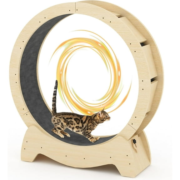 LinkRomat Cat Exercise Wheel Indoor Treadmill, Quiet Large Cat Running Wheel for All Size Cats (35.5"/39.4"/43.3")