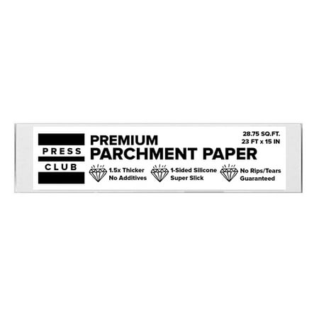The Press Club Premium Parchment Paper Roll, 23 Feet x 16 Inches, 1-Sided 100% Food-Grade Silicone, 2X Thicker, Reusable