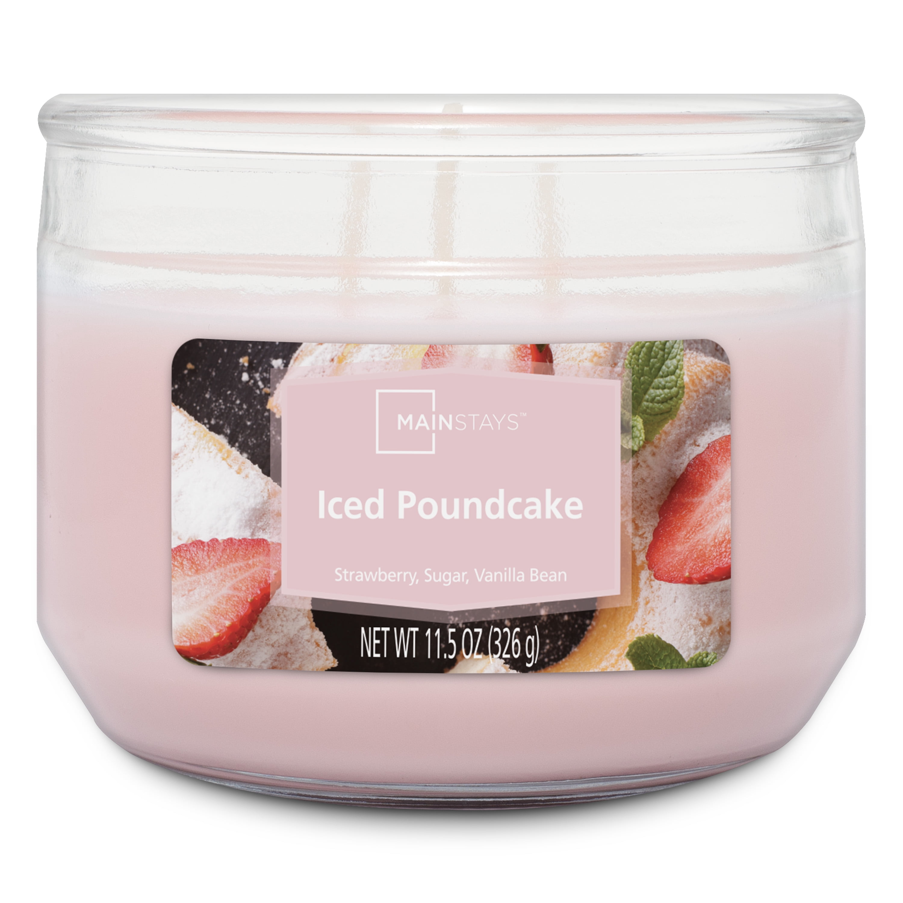 (3 pack) Mainstays Iced Poundcake Scented 3-Wick Jar Candle, 11.5 oz