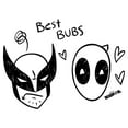 thumbnail image 2 of Men's Marvel: Deadpool & Wolverine Best Bubs Black and White Doodles Graphic T-Shirt, 2 of 5
