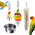 thumbnail image 2 of Bird Food Holder Feeder Toy Small Fruit Treat Skewer Parrot Stainless Steel Feeding Bowl Hanging for Cage, 2 of 11